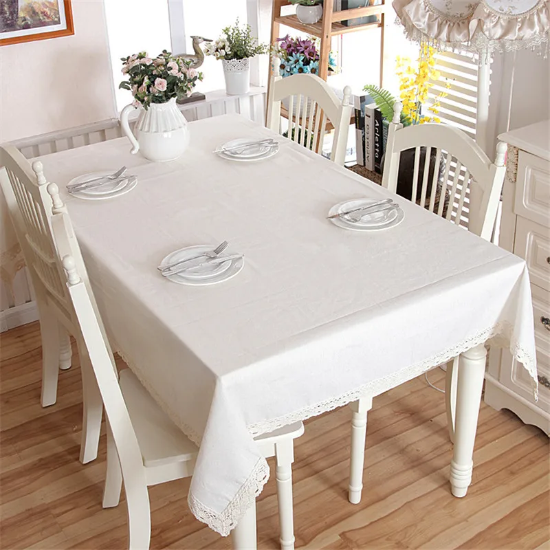 

Cotton Thicken Table Cloth Modern Simple Style Dining Table Cover White Tablecloth For Party Wedding Decor Table Cloths Hot