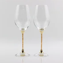 Свадебные бокалы хрусталя поджаривания бокал Красного вина золото фужеров стакан подарки для празднования юбилея