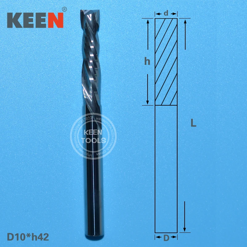 

10*42mm Tungsten Carbide Milling Cutter Tools/Up and Down Two Flute Spiral Cutting