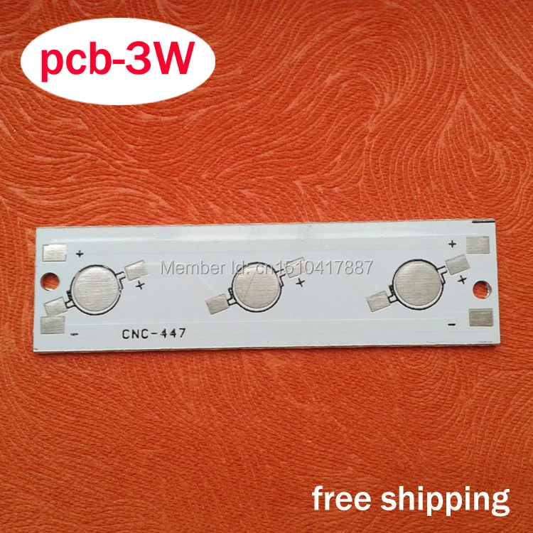 

3W LED strip type PCB, 75*20mm for 3pcs LEDs, aluminum plate base board, high power led 3W DIY PCB, free shipping