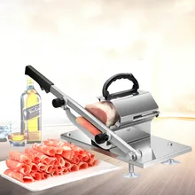 Auto Transit Meat Mutton Slicer Machine Adjustable Thickness Household Manual Meat Cutter Commercial Beef Mutton Rolls Cutter
