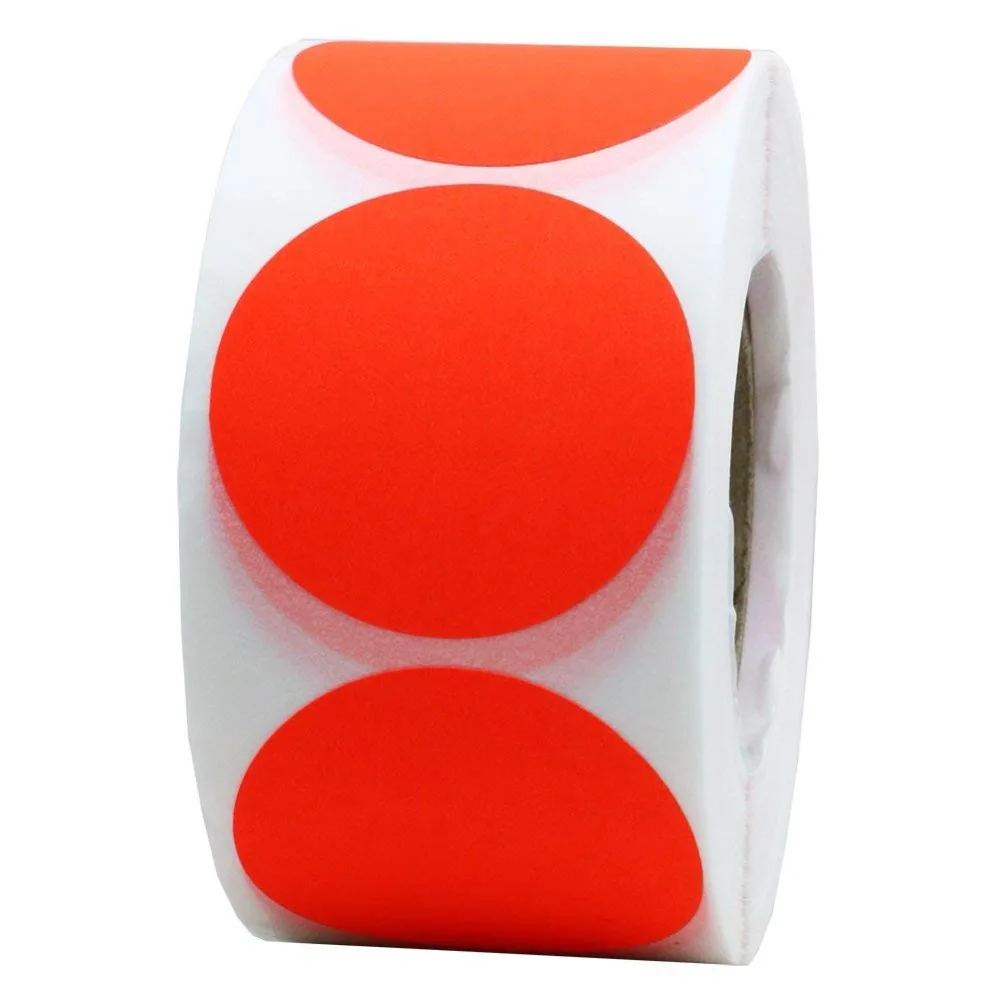 

Smart Sticker 2 Inch Round Blank Fluorescent Red Shooting Target Pasters | 500 Adhesive Target Dots