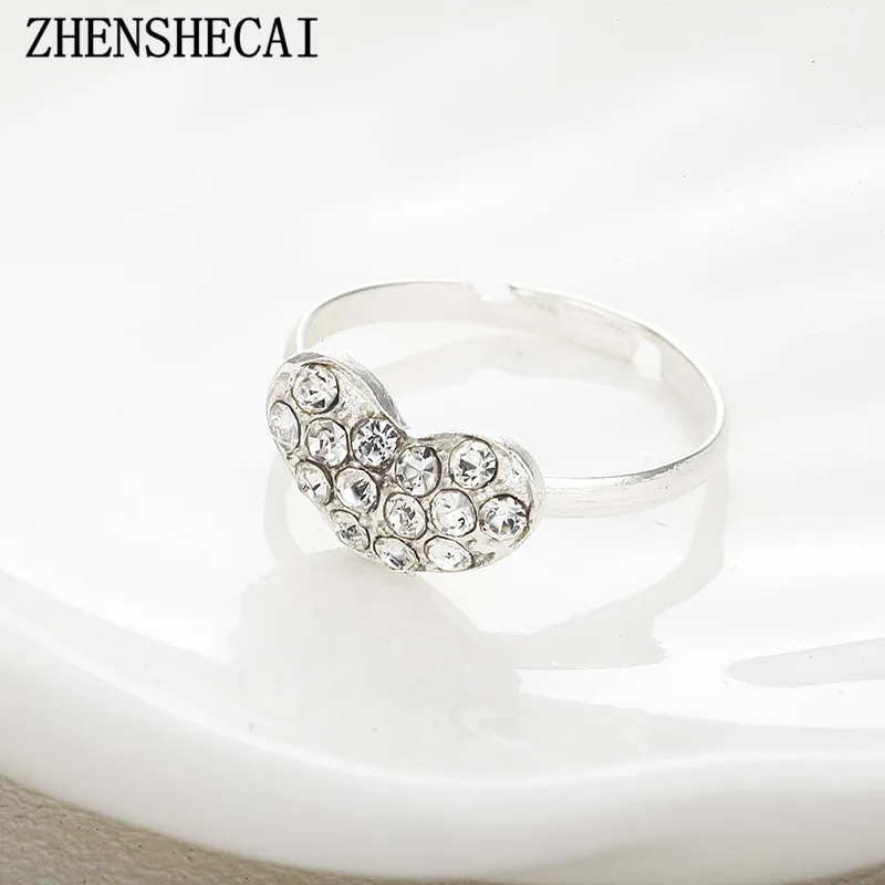 

Hot popular 2018 Women Crystal Love Heart Shaped Ring fashion Wedding Bridal Jewelry friend best gift wholesale nz27