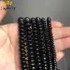 Joint en verre de cristal noir Rondelle en vrac perles d'espacement pour la fabrication de bijoux bricolage bracelet à breloques accessoire 15 