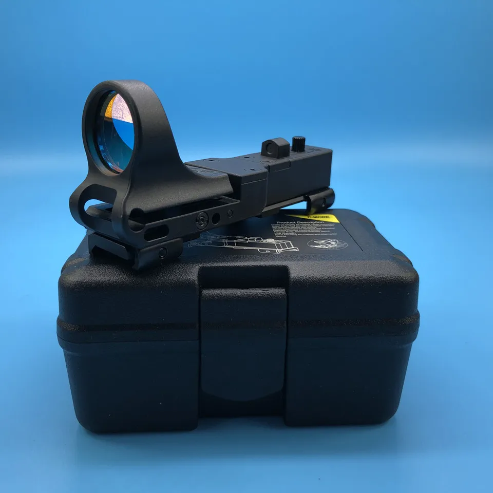 Тактический Red Dot Scope EX 182 элемент SeeMore Railway Reflex Sight C-MORE Red Dot Sight оптика охотничий прицел для страйкбола серый - Цвет: Black