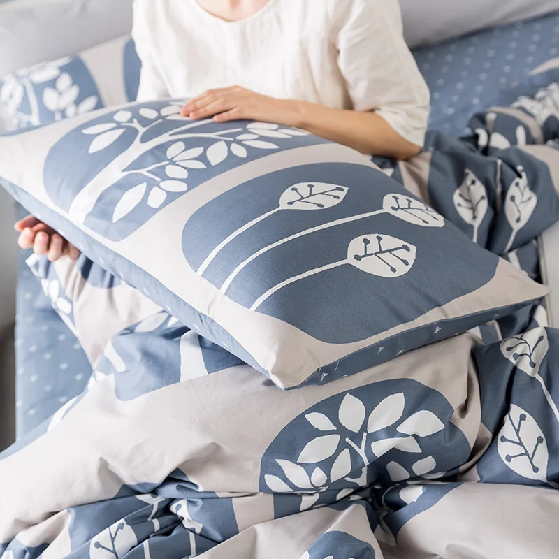 Waliicorners Cartoon 100% Cotton Bedding Set cute cat Duvet Cover Sets Soft Bed Linen Flat Bed Sheet Set Pillowcase 4PCS bed cover 61 5T6A5801