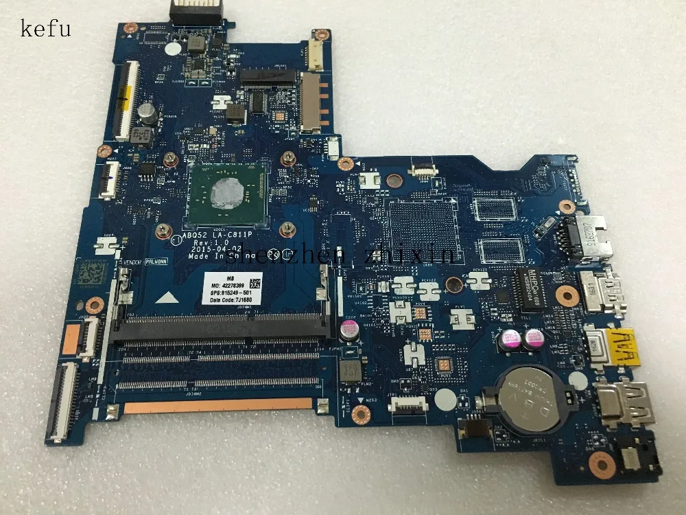 Материнская плата KEFU для ноутбука HP Pavilion 15 AC 815249 501 DDR3 ABQ52 LA C811P REV: 1 0 Pentium N3700 протестирована хорошо|motherboard