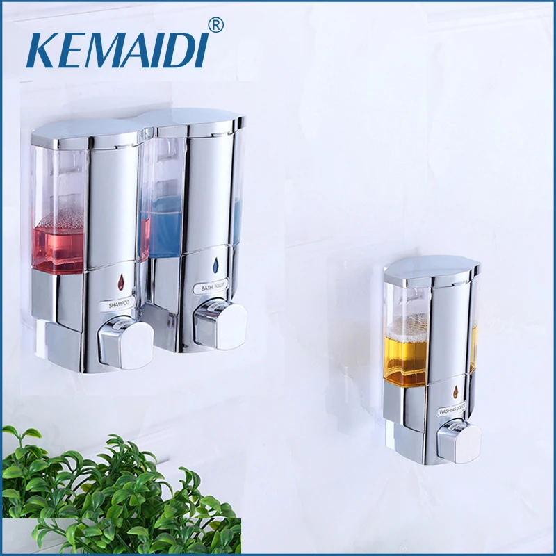 

KEMAIDI Shampoo Shower Soap Dispenser Hand Powered 300ml Wall-Mount Kitchen Soap Lotion Pump Kitchen Bathroom Soap Dispenser