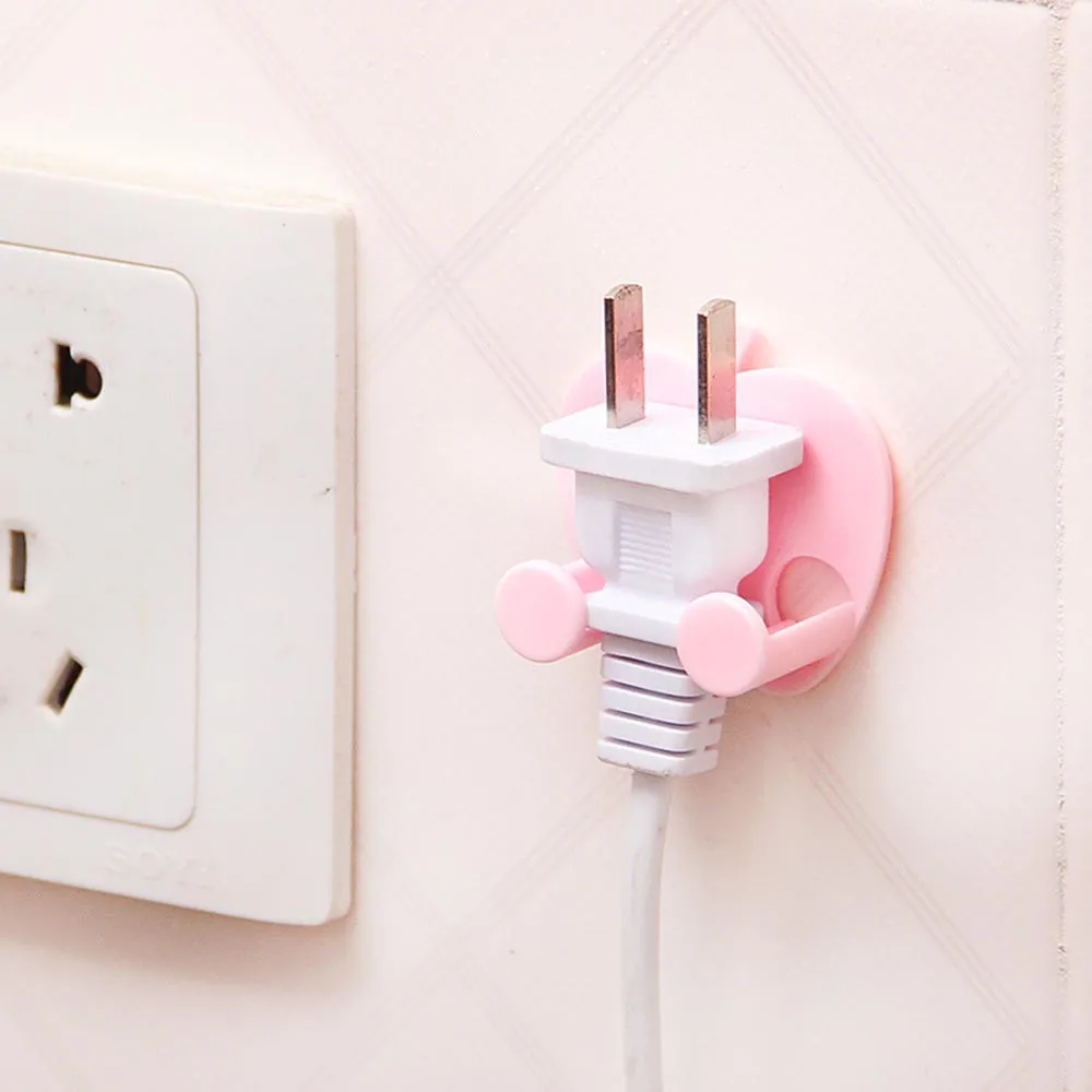 

Powerful socket hook free installation Home Office Wall Adhesive Plastic Power Plug Socket Holder Creative Hanger #or