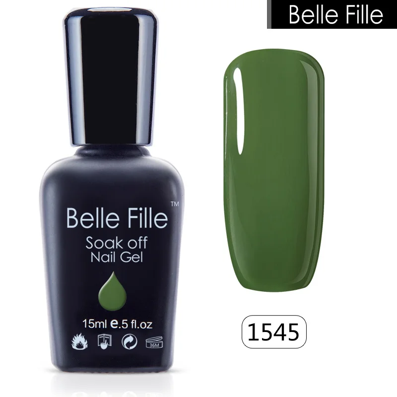 BELLE FILLE 15 мл УФ салон гель лак для ногтей глиттер нетоксичен маникюр постоянный