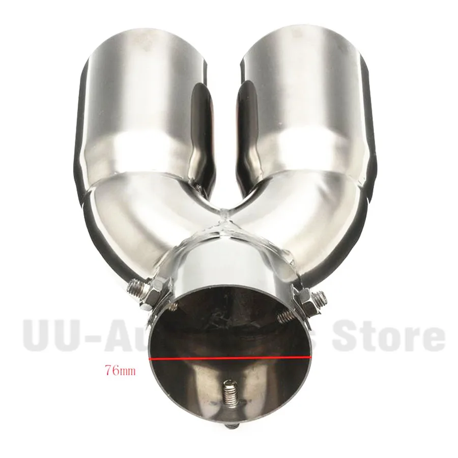 Stainless Dual Chrome Car Exhaust Pipe Muffler Tip Tail 76mm 3" Universal High Quality Gain More Horse Power Noticeable Tone