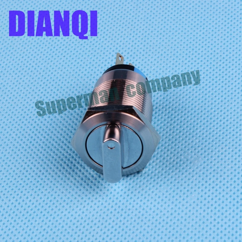 Free shipping 19mm metal rotary push button brass 2 position selector