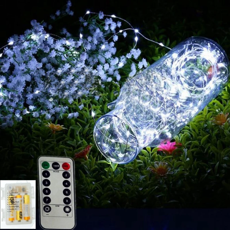 10M 100led Battery Powered Waterproof LED String Lights With Remote