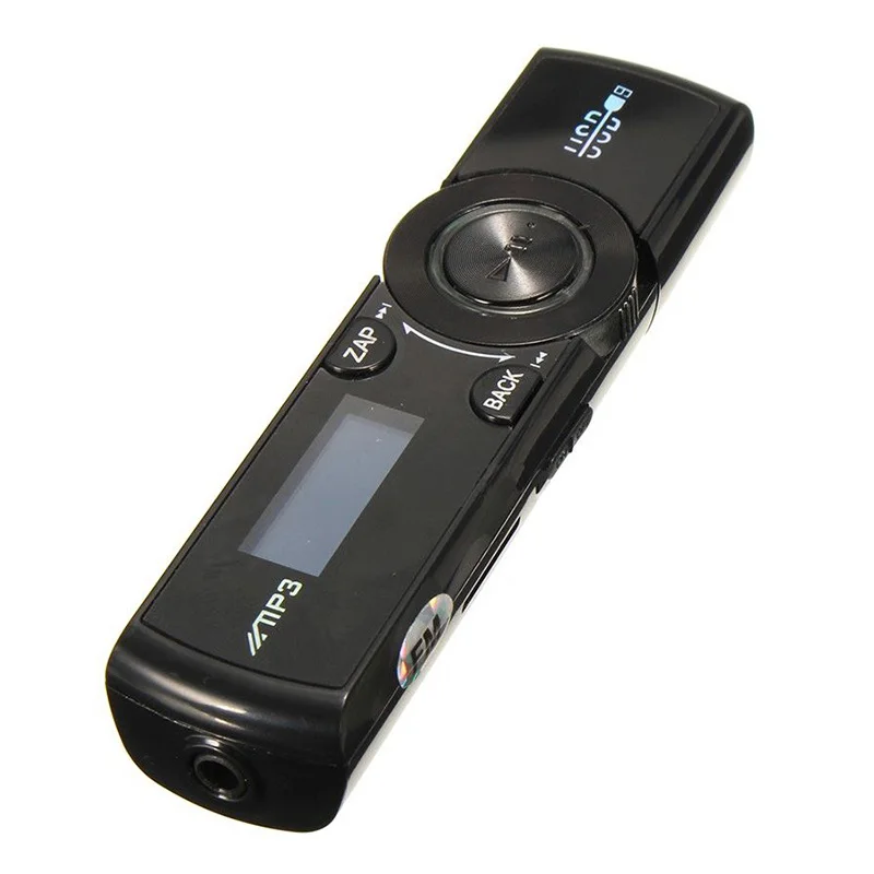 

LCD USB MP3 Player FM Radio Player Support 16GB Micro SD / TF Card With Headphones Black