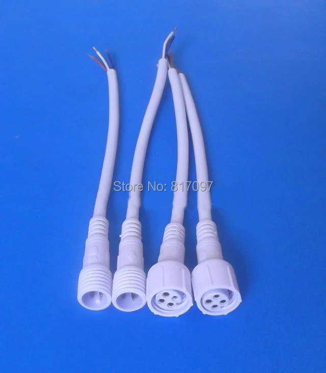 

10 pairs 4 cores led connector waterproof for led strip white color Female/Male