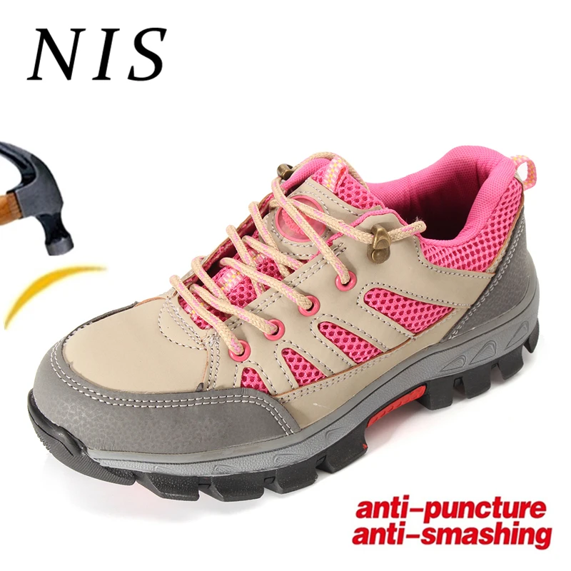 

NIS Anti-smashing Steel Toe Work Safety Shoes Women Boots Lightweight Anti-puncture Sport Sneakers Hiking Shoes Woman Ankle Boot