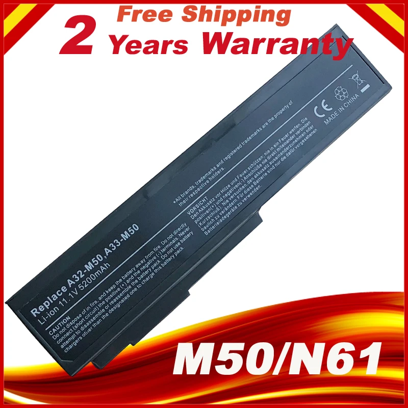 5200 мАч аккумулятор для ноутбука ASUS N53S N53SV A32-M50 A32-N61 N53 A32 M50 M50s A33-M50 N61 N61J N61D N61V N61VG N61JA