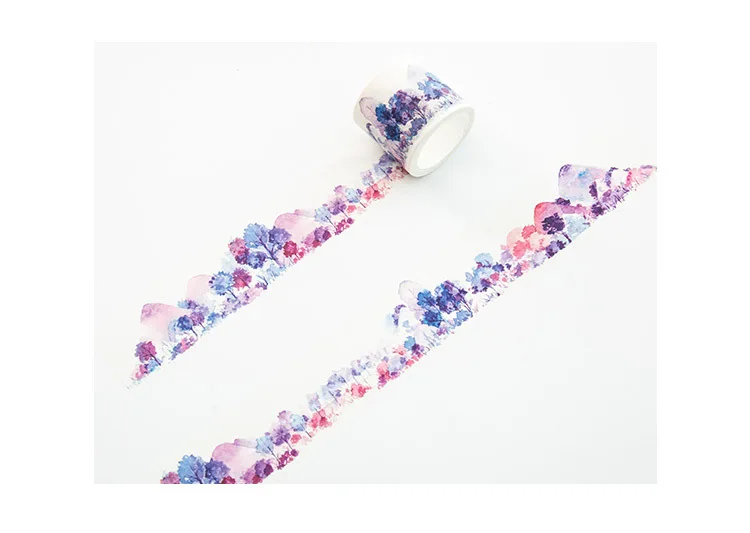 Клейкая лента с фиолетовым лесом Васи, декоративная клейкая лента для скрапбукинга и телефона, украшения своими руками
