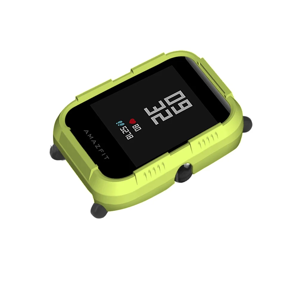 Чехол из поликарбоната для Huami Amazfit Bip чехол протектор для Xiaomi Amazfit Bip Молодежные умные часы Аксессуары Защитный Корпус рамка рукав - Цвет: Green