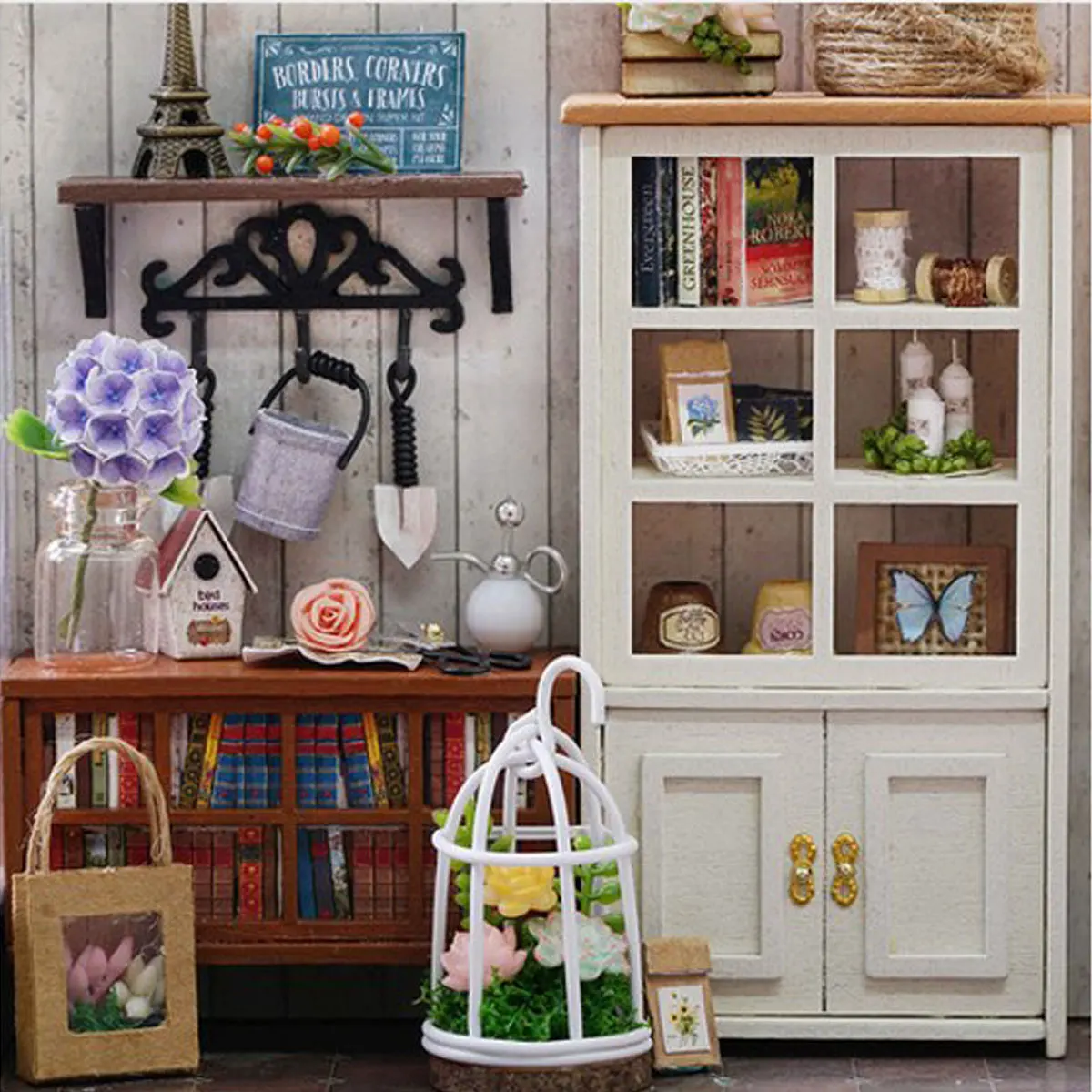 LBLA Cuteroom DIY Dollhouse Provence Wooden LED Miniature Furniture Flower House Kit for Kids Birthday Christmas Gift