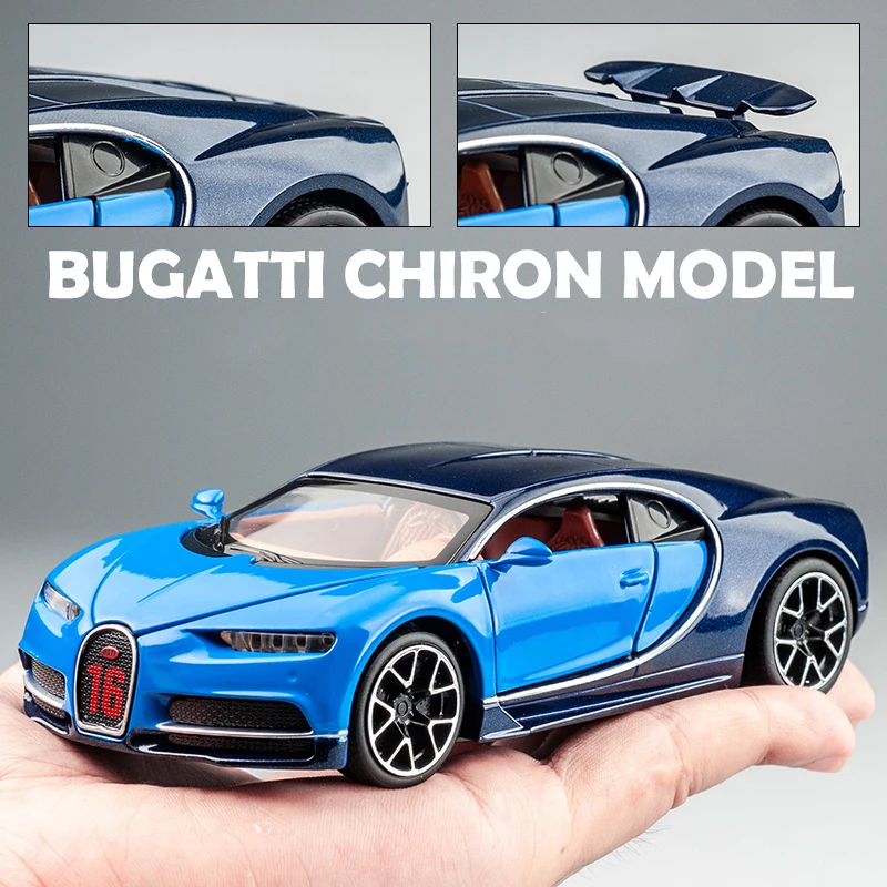 Модель автомобиля Bugatti Chiron из сплава под давлением 1:32|Наземный транспорт| |