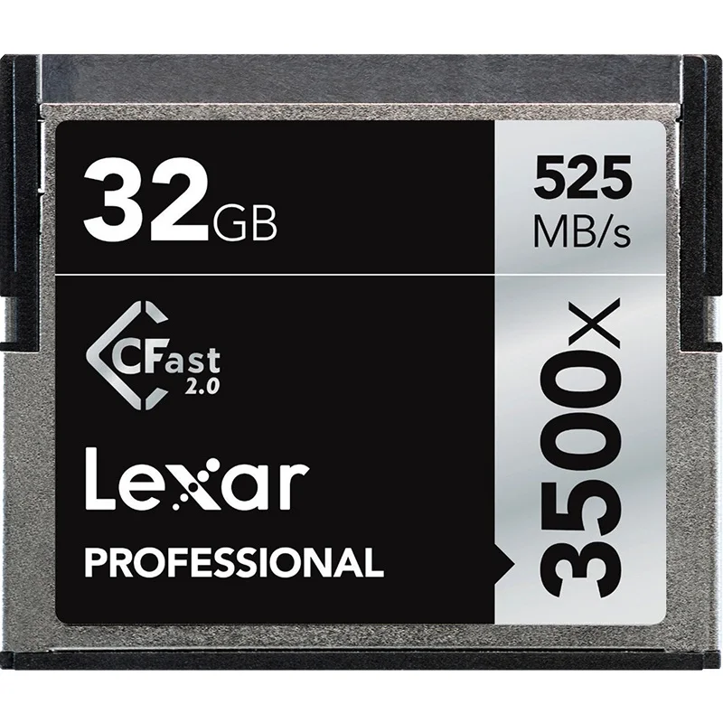 Оригинальный Lexar натуральная Lexar, Cfast 2,0 карта, 64 ГБ 32 ГБ 128 ГБ 256 ГБ 512 ГБ 3500X, 525 м/с professional камера, камера карта памяти