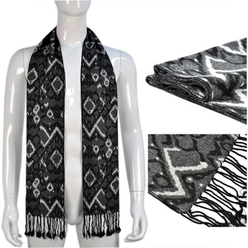 Классический шарф для мужчин шейный шарф геометрический узор толстый узел зимние шарфы шарф ожерелье echarpe Мужские аксессуары, NL-1833