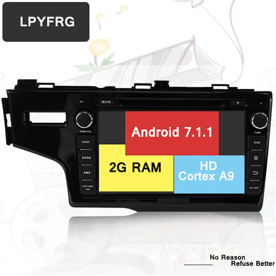 2G RAM четырехъядерный Android 7 1 автомобильное радио GPS навигация для Honda JAZZ 2014 2015 2016