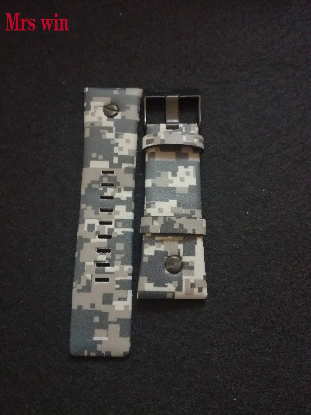 

Mrs win New high quality 23mm Men Watch Band Camouflage Fit for DZ watch strap Genuine Leather Strap