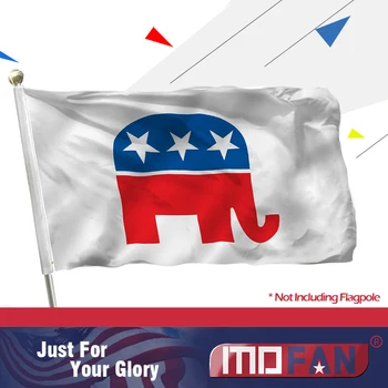 

MOFAN US Republican Party Flag-Canvas Header and Double Stitched- Elephant Flags Polyester with 2 Brass Grommets 3X5 Ft