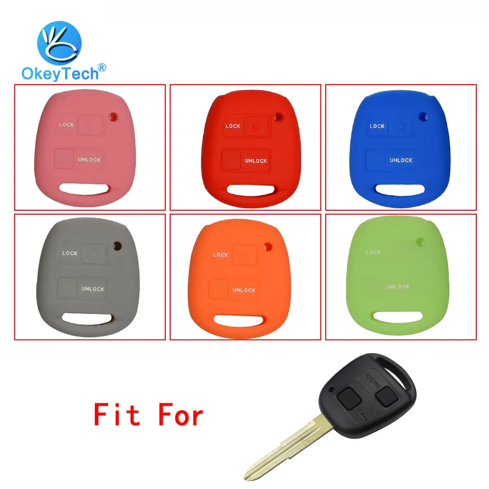 2 кнопки OkeyTech силиконовый чехол брелок для ключей Lexus rx ls gx sc toyota camry rav4 prado corolla avensis