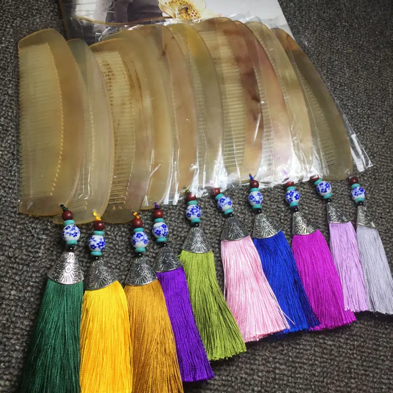 Pente de Cabelo Cuidados de Saúde Escova de Cabelo Pente para o Cabelo de Cabeleireiro Âmbar Natural Horn Estático F137 ox Não 2 Beleza e saúde