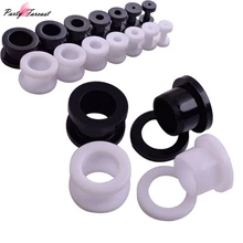 Partyfareast Полые Акриловые канала черный, белый цвет расширение ухо Вилки Для женщин уха Вилки и туннели ювелирные изделия Средства ухода за кожей пирсинг