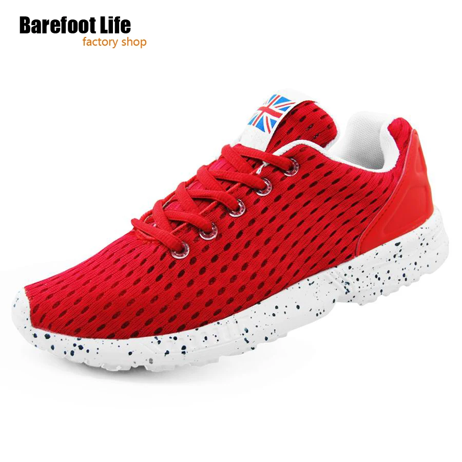 red color running shoes woman and man,air mesh ,light breathable sport