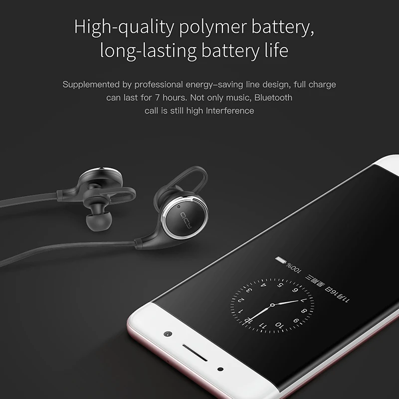 QCY QY8 Bluetooth наушники с микрофоном беспроводная гарнитура активные