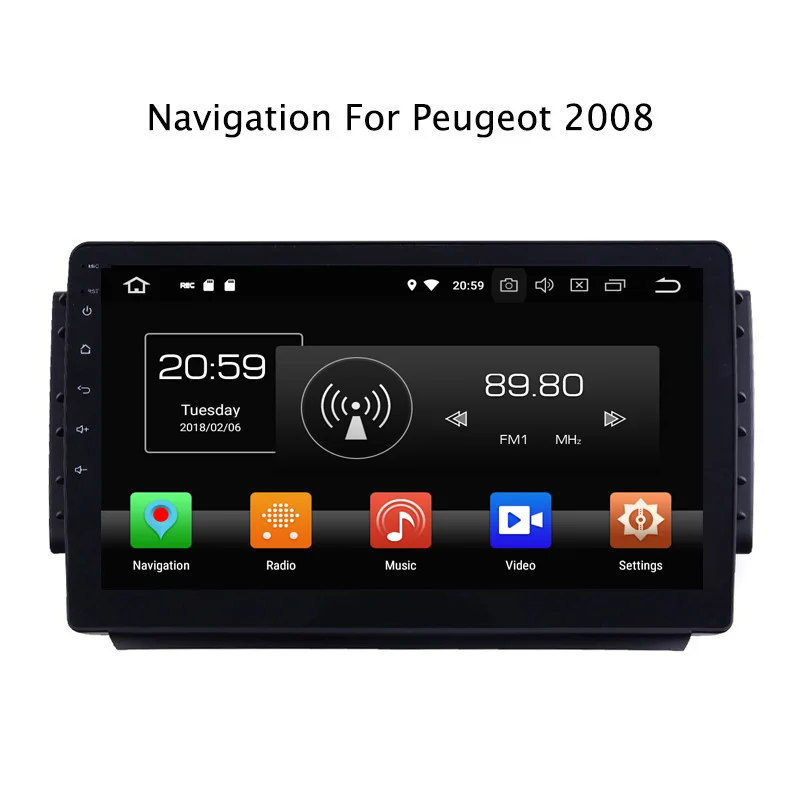 Top 9inch 4G RAM 64G ROM Octa Core Android 9.0 Car DVD GPS Navigation For Peugeot 2008 Car Radio Stereo 3