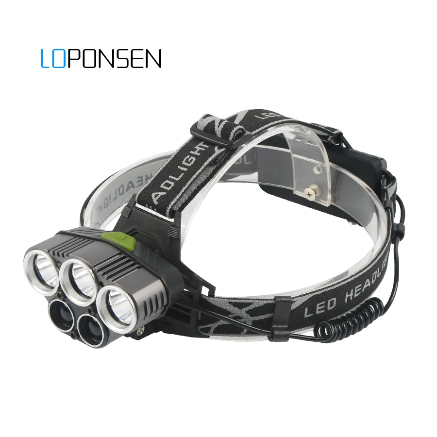 Loponsen 5 Cree LED Headlamp XML T6 Q5 Usb Charger Led Headlight Fishing Camping Headlamps With 18650 Rechargeable Battery | Лампы и
