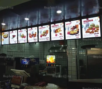 

10PCS Slim Magnetic Aluminum Frame LED Illuminated Menu Light Boxes 400MMX600MM Acrylic Menu Panels