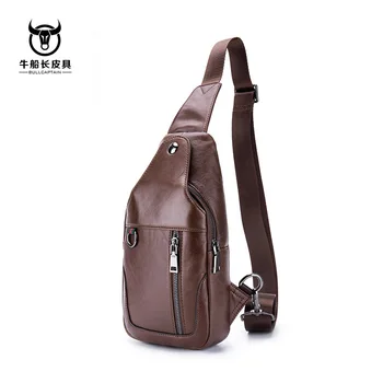 

BULLCAPTAIN 2019 Brand casual messenger bags men Shoulder bags Fashion genuine Leather male Crossbody Bag men chest bag handbag