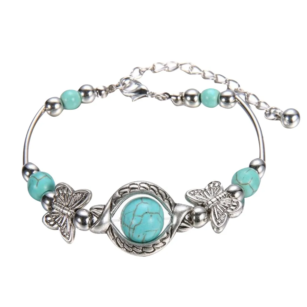 

Natural Carved Butterfly Pendant Bohemian Women's Bracelet Jewelry Birthday Festival Gifts free shipping W