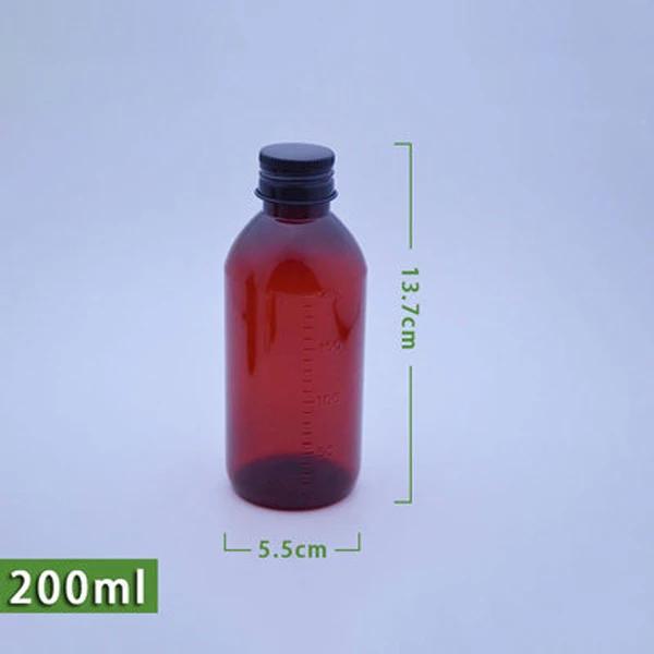 

20pcs 200ml Amber Leak-proof PET Bottles, Empty Container, Liquid Plastic Bottles--Black Color Aluminum Caps