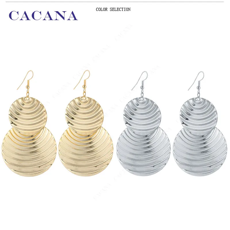 CACANA Dangle Long Earrings For Women Ladder Shape Round Fshion Bijouterie Hot Sale No.A397 A398