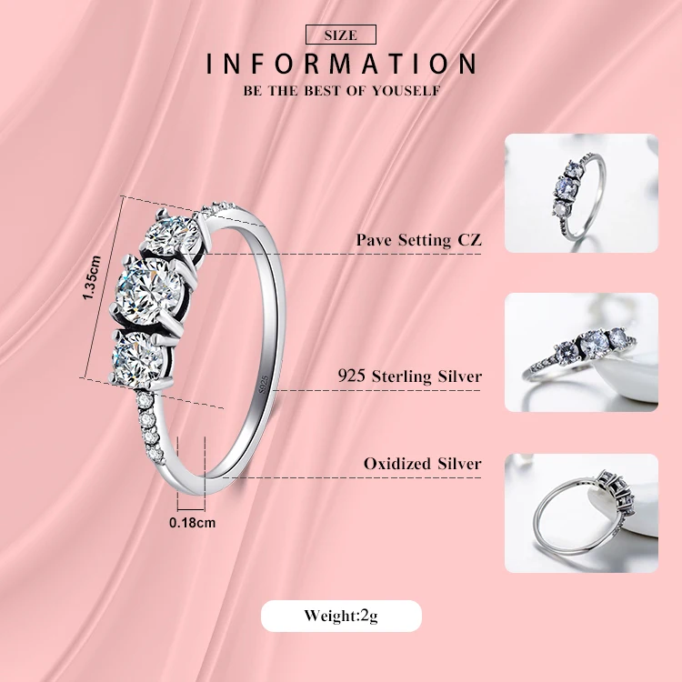 gold ring for women Modian 2021 New Vintage Real 925 Sterling Silver Sparkling Rings Cubic Zirconia Stackable Party Ring For Women Couple Gift engagement rings