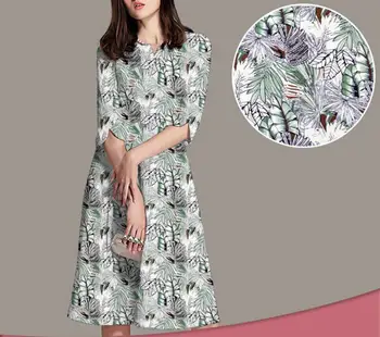 

2Meter Printing Plant Flower Polyester Fabric For Apparel Sewing Fashion Women's Dheongsam Wedding Dress Diy Doll