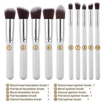 

Professional 10Pcs Makeup Brush Sets Tools Cosmetic Brush Foundation Eyeshadow Eyeliner Lip Powder Brush Pinceau Maquillage