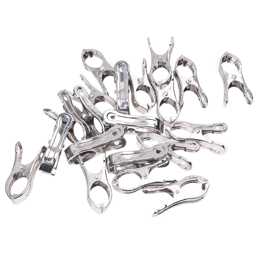 

Home Metal Clothespins Hanging Clothes Clips Pegs Silver Tone 20 Pcs