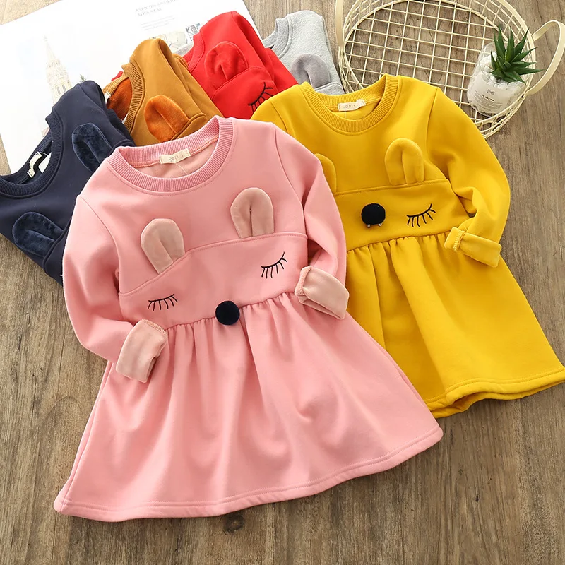 Chaffare платье для девочки зима толстые Детское бархат Vestido Повседневные платья