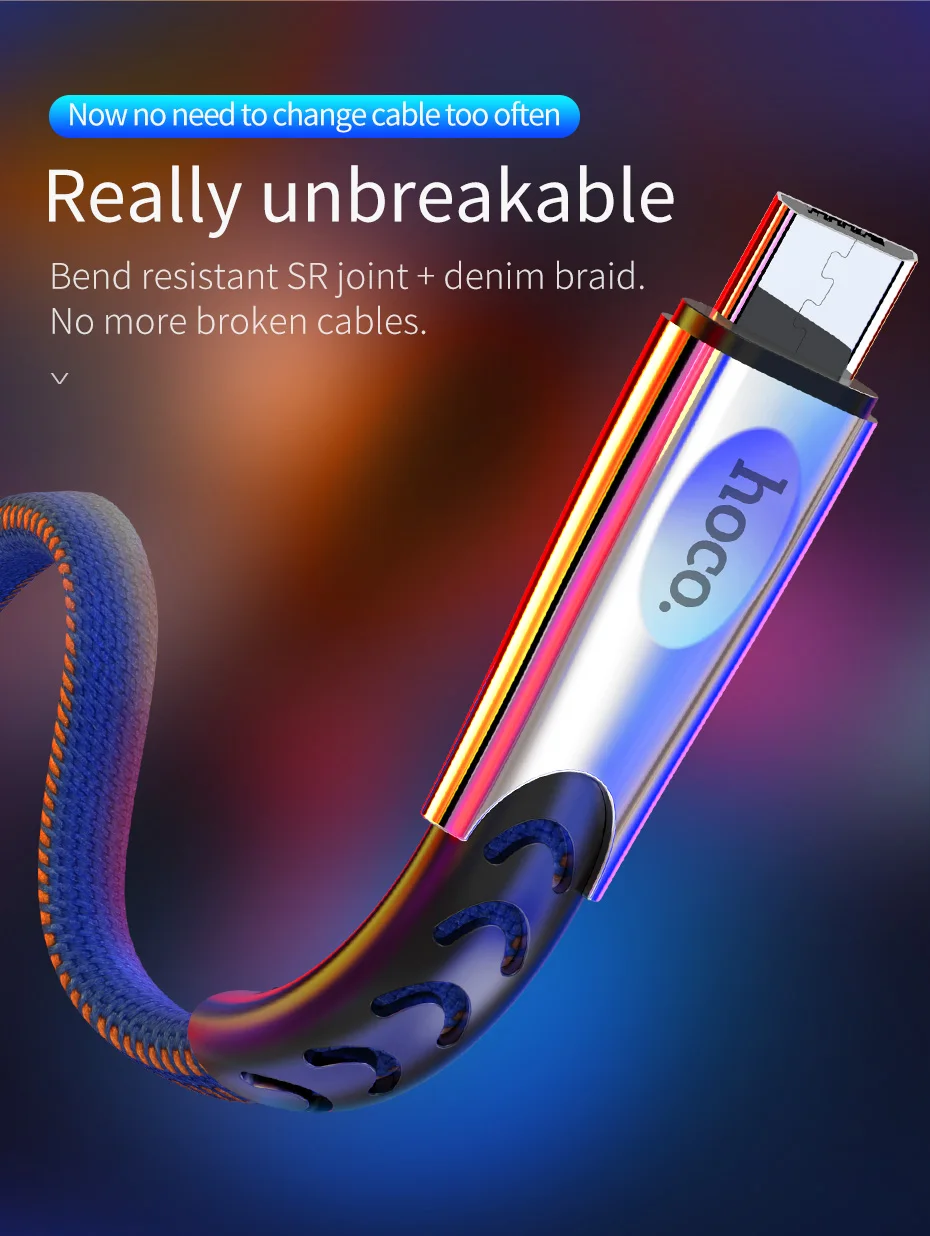 HOCO Micro USB кабель 2.4A нейлон Быстрая зарядка USB кабель для передачи данных для samsung Xiaomi LG планшет Android мобильный телефон usb зарядный шнур