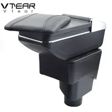 Vtear Para Ford Ecosport caixa Armazenar conteúdo caixa apoio de braço central interior de Couro PU suporte de copo cinzeiro do carro-styling acessórios