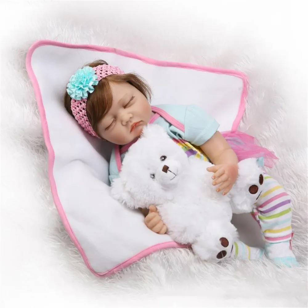 

55CM realistic lifelike reborn baby doll bebe reborn doll playing toys for kids Christmas Gift soft silicone dolls for Girls
